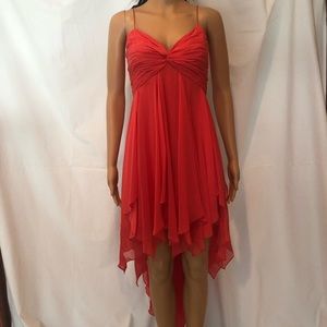 Fun Asymmetrical Tangerine Dress